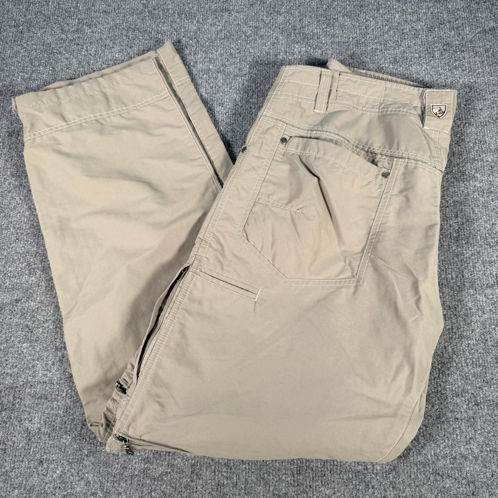 Kuhl Liberator Convertible Pants Mens 34x32 Khaki Stealth Zip Off Hiking #4655